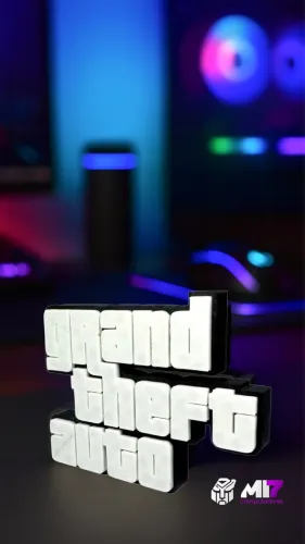 Placa Decoração para Quarto Gamer Grand Theft Auto - GTA