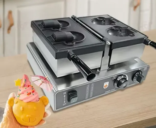 Máquina Waffle em formato de Urso 220w/no Brasil
