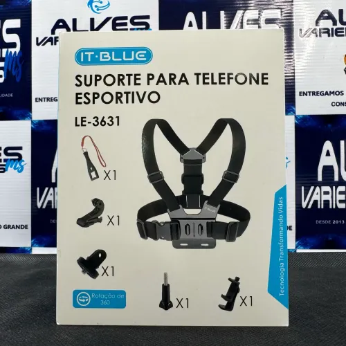 Suporte de peito para celular com acessórios 