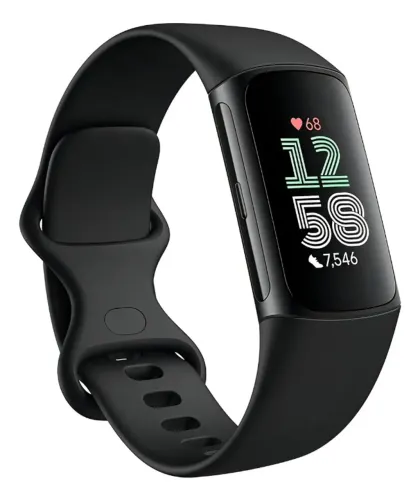 Smartwatch Fitbit Charge 6 tela de 1.04" com pulseira de silicone - cor negro