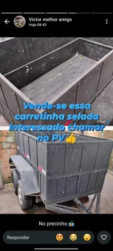 Carretinha 2 eixos reforçada 