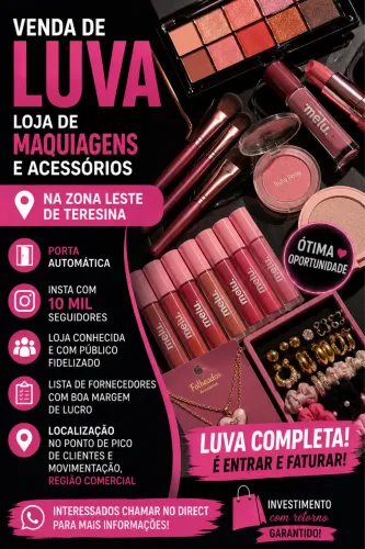 Luva loja de maquiagem e acessórios