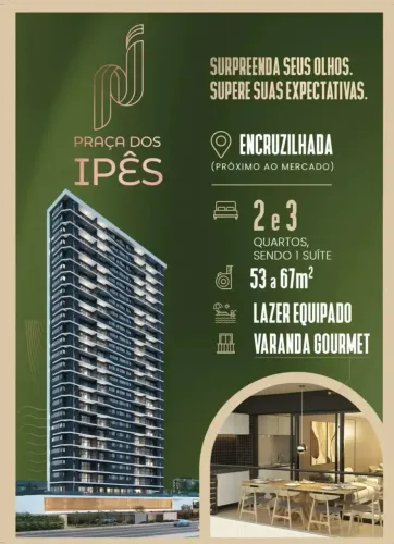 Praça dos Ipês Apartamentos de 3 Quartos com Varanda Gourmet e Estrutura Completa na Encr