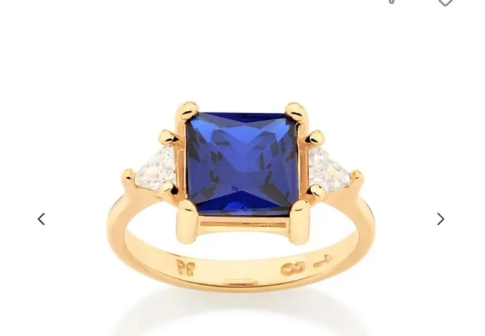 ANEL BANHADO A OURO 18K COM ZIRCÔNIAS E CRISTAL