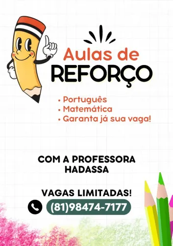 Reforço escolar do 1 ao 4 ano