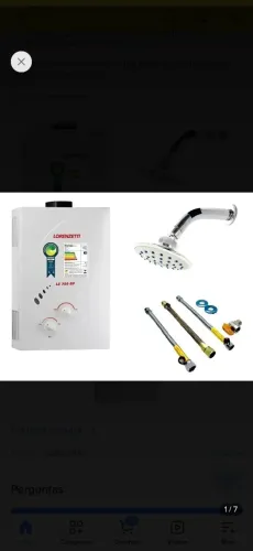 Aquecedor lorenzetti a agua a gás GLP + kit