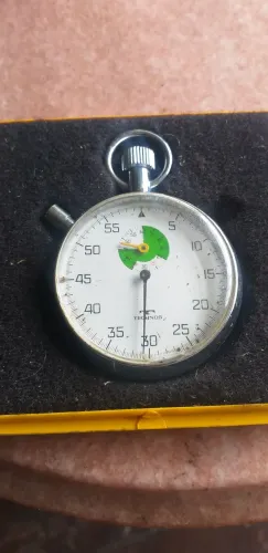 Cronômetro dial Vintage de bolso. Item colecionador. Funcionando. Tecnhos Caixa Original..