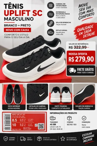 Tênis Nike Uplift SC Masculino 40 - Novo com Caixa