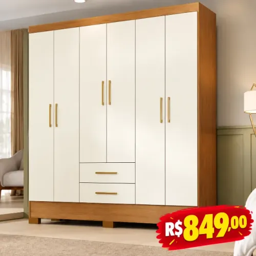 Guarda roupa 6 portas sofia EM ESTOQUE