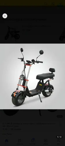 GTS MG-16 scooter bicicleta elétrica 1000w bateria lithiun 48v 32km/h preto