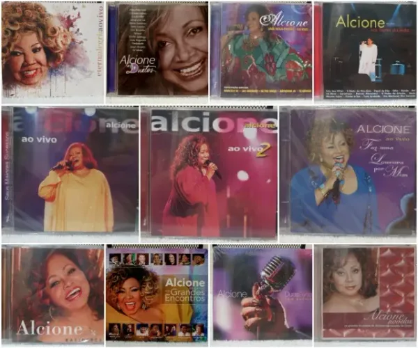Lote com discografia de Alcione com 11 CDs