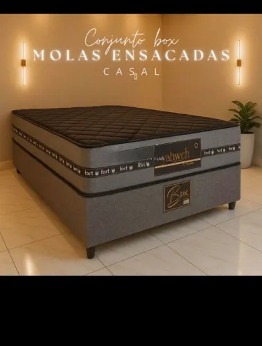 Cama De Molas Ensacadas Selada Colchão 26cm E Base Box nova , Promoção