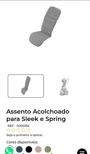 Asento acolchoado thule glide see cinza
