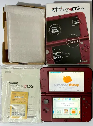 New Nintendo 3ds XL vermelho metálico completo na caixa