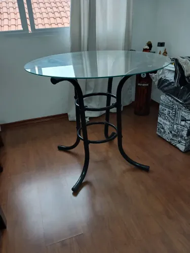 Mesa jantarcom tampo de vidro