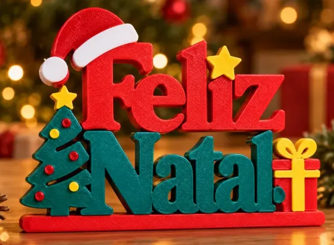Decoração de natal - Placa Feliz natal