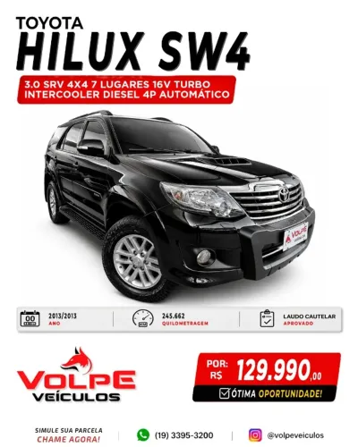 Toyota Hilux SW4 SRV D4-d 4X4 3.0 TDI Dies. AUT 2013