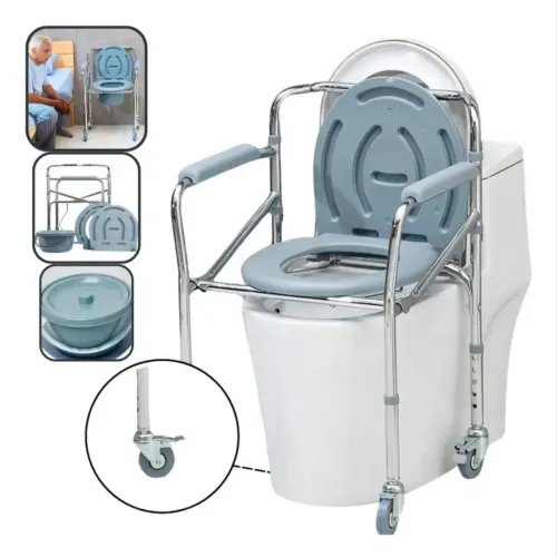 Cadeira de Banho Idoso Supermedy Aço Inox Dobrável até 100Kg. Nova Lacrada.