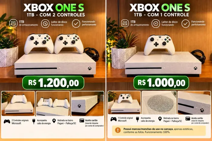 2 XBOX ONE S 1TB À VENDA | A PARTIR DE R$ 1.000