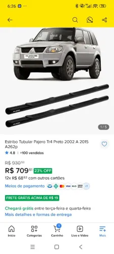 Estribo Lateral TR4 Pajero 2015 Bepo