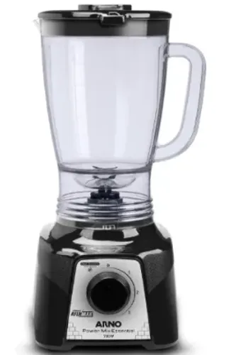 Liquidificador Arno Power Mix 700W LQ19, Preto, Jarra 2,4L, 4 Lâminas, 3 Velocidades, 127V