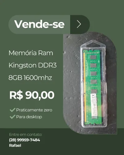 Memória Ram 8gb Kingston