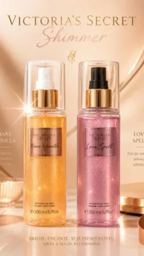 Body Splash com glitter doce marcante 