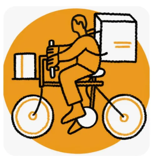 Vaga CLT para entregas de mercadorias de bicicleta