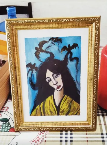 Pintura em tela (cartão )com moldura