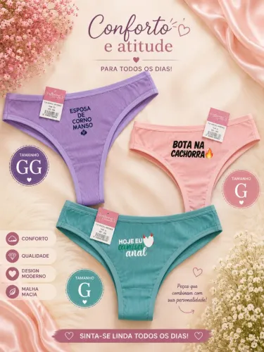 Calcinha com escritas