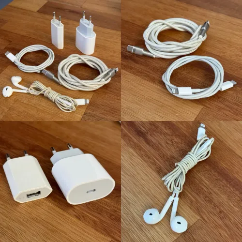 Carregador, cabo, fone Apple (Lightning e usbC)