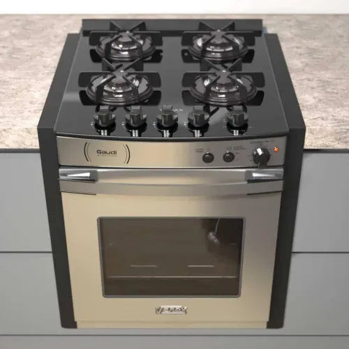 Fogão de Embutir a Gás Gaudi Platinum Vitreo Inox 220V - Venax