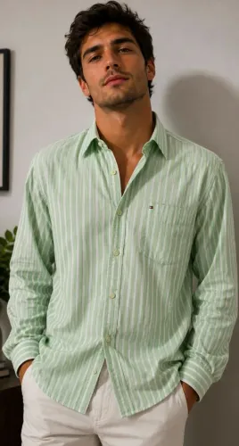 Camisa da Tommy Hilfiger Verde tamanho G, bonita, elegante, bem confortável.