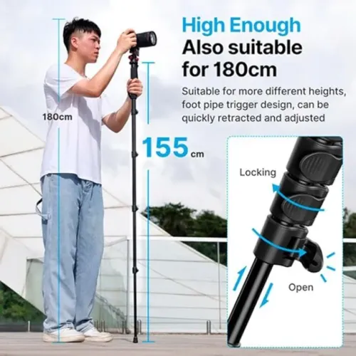 Monopé Aluminío Ulanzi TB12 para câmera. 1,55m. suporta 5kg, só falo whats, não falo olx