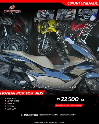 Pcx 160 DLX ABS 2025 - Apenas 1.300Km (COM GARANTIA)