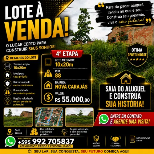 VENDE-SE LOTE NOVA CARAJÁS