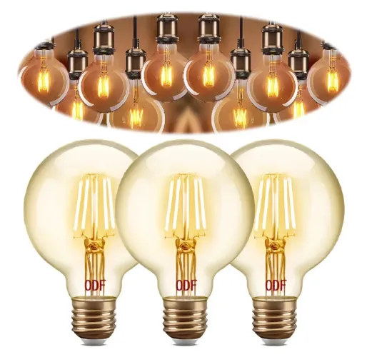 Kit 3 Lâmpada Led Filamento Grande Globo Retro Vintage G80