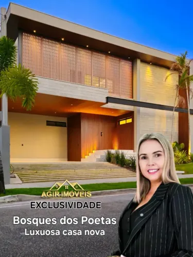 Casa recém construída no Bosque dos Poetas; 4 suítes, piscina, área gourmet. Confira!