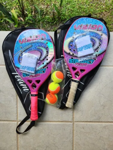 Raquete Beach Tennis Vision Pro Strange Team Semi Nova
