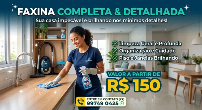 Faxina completa detalhada
