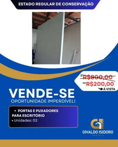 Lote com 02 unidades de portas lisas para escritório