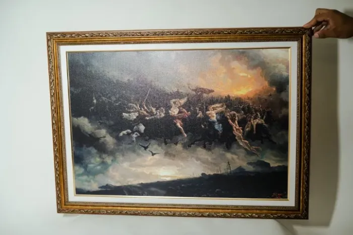 Quadro "Guerra Celestial" (Moldura luxo)