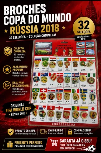 Broche copa do mundo Rússia 2018