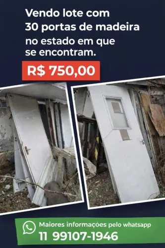 Lote de portas de madeira