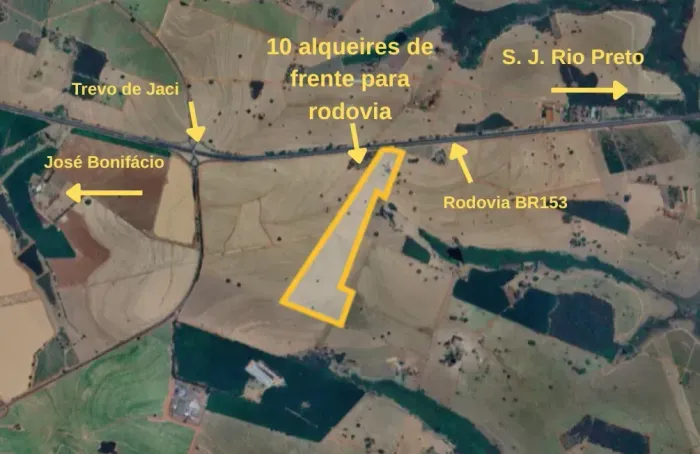 Área Rural à Venda 10 Alqueires de frente para a rodovia, próximo a São José do Rio Preto