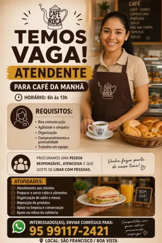 Vaga de Atendente - Café da Manhã