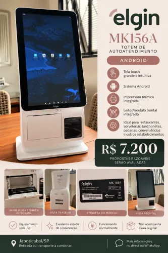 Totem de Autoatendimento VMFOOD ELGIN MK15 - Novo, Sem Uso