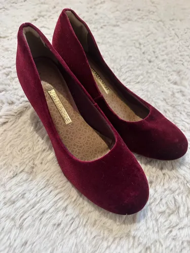Sapato de veludo - vermelho