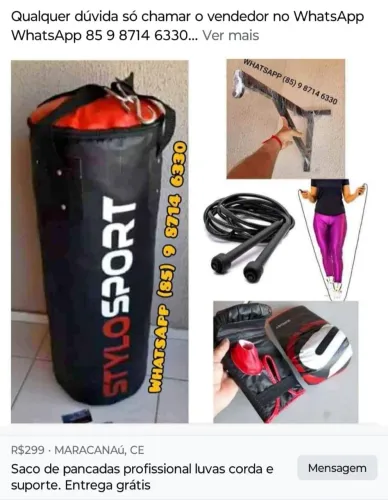 saco de pancada luvas corda e suporte. entrega grátis 