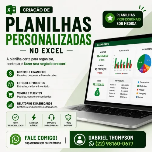 CRIAÇÃO DE PLANILHAS PERSONALIZADAS 
